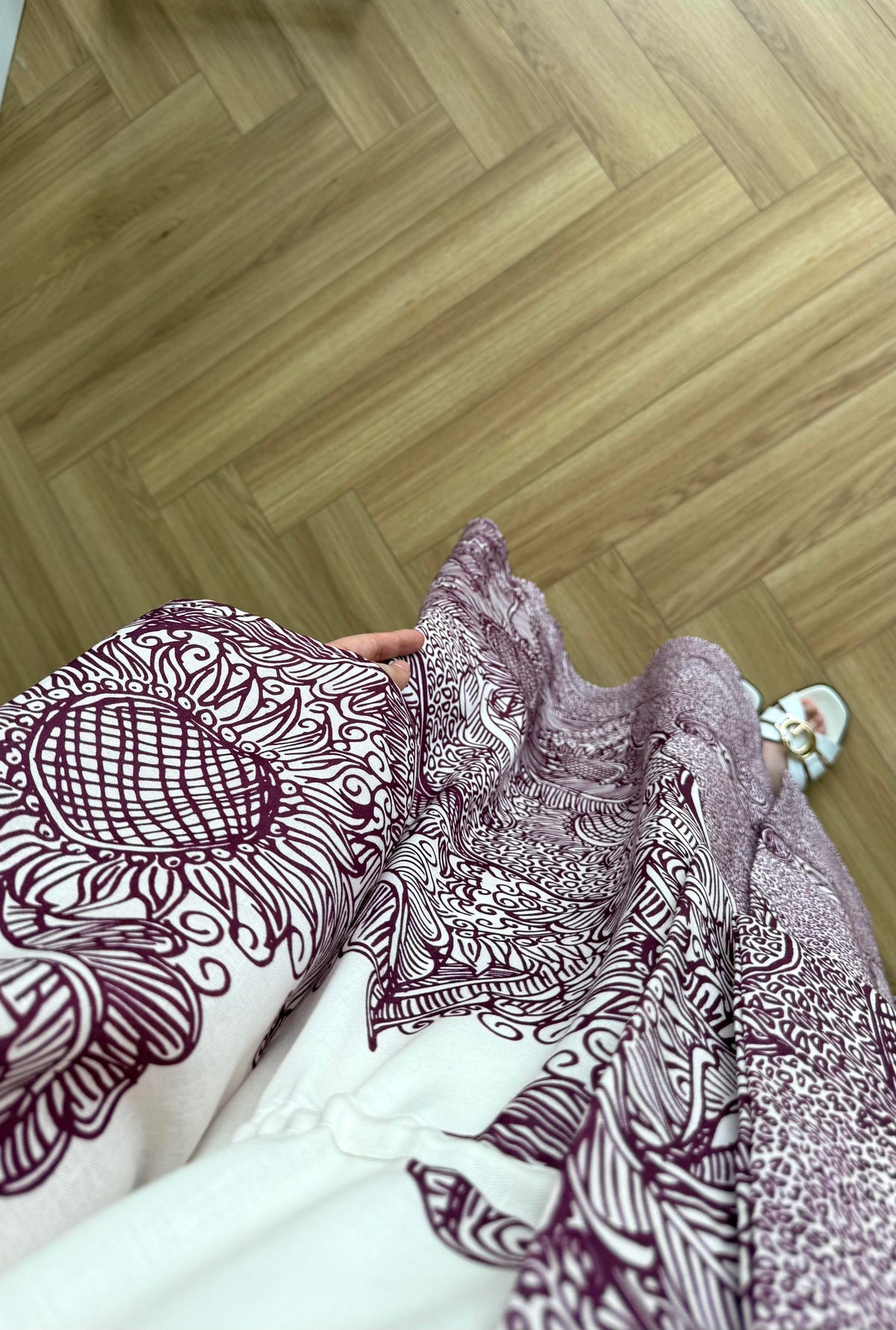 Scarf Collar Linen Dress - Mulberry