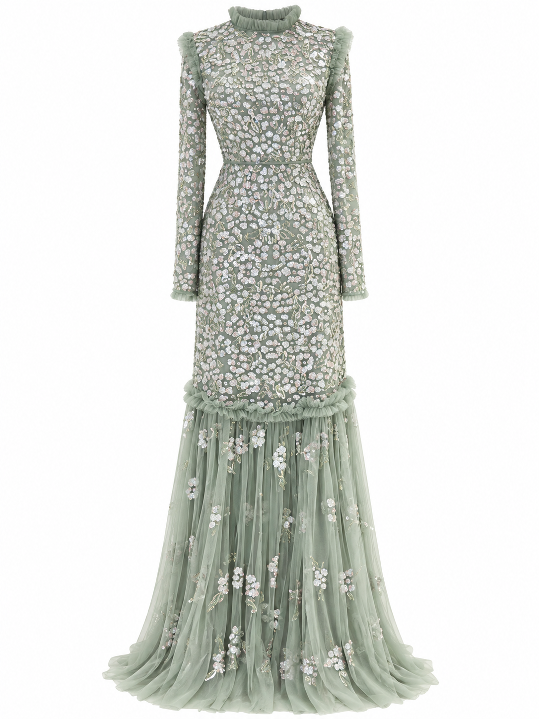 Couture Valentina Modest Evening Dress - Khaki