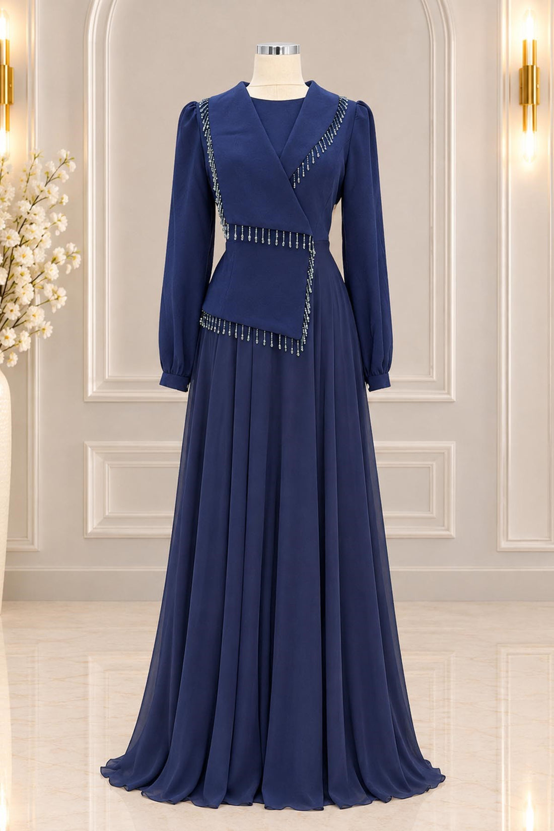 Haneen Dress in Navy