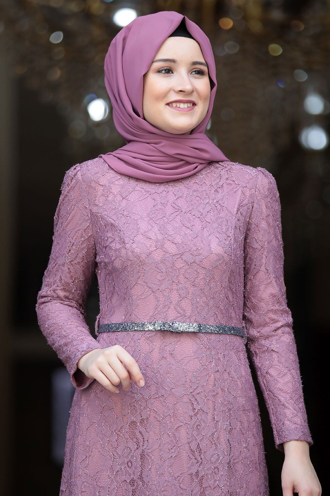 Hayal Modest Evening Dress - Lilac