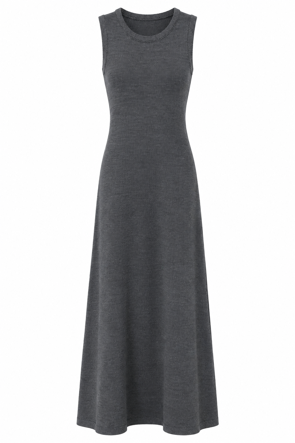 Anthracite sleeveless knit maxi dress separately