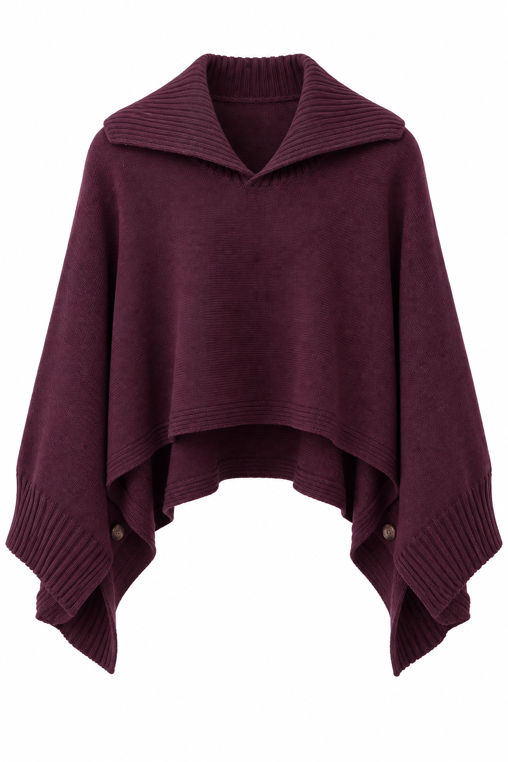 Plum cropped knit poncho separately