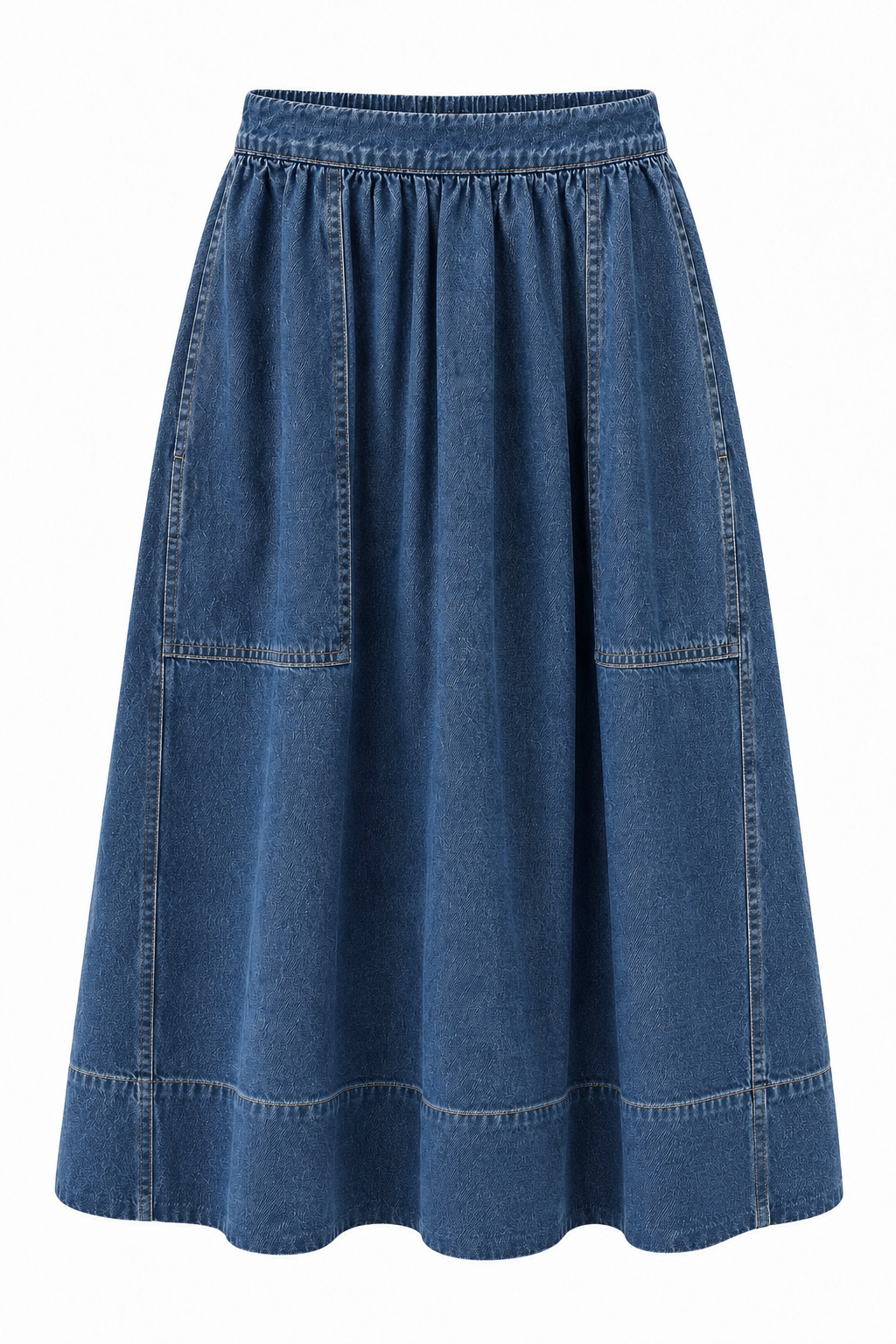 Soft denim midi skirt product photo