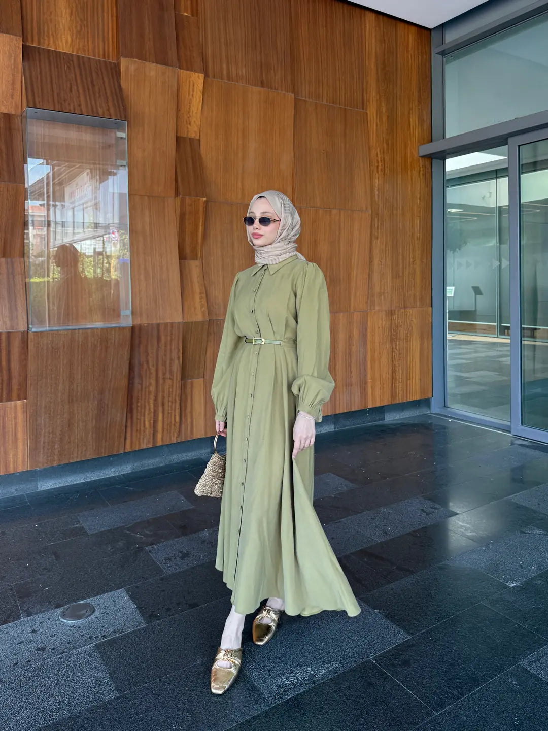 Premium Tencel Maxi Shirt Dress with Belt