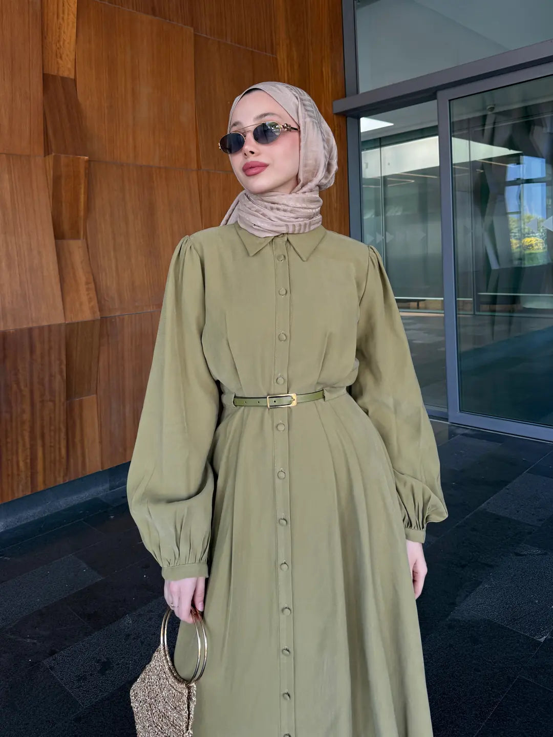 Premium Tencel Maxi Shirt Dress with Belt