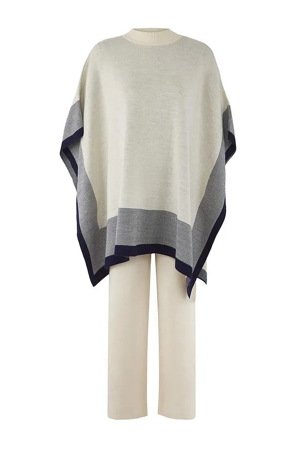 Navy Relaxed Pique Knit Two-Piece Set