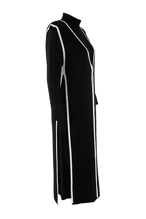 Black A-line Interlock Knit Modest Two-Piece Set