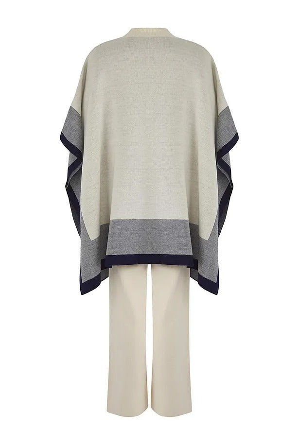 Navy Relaxed Pique Knit Two-Piece Set