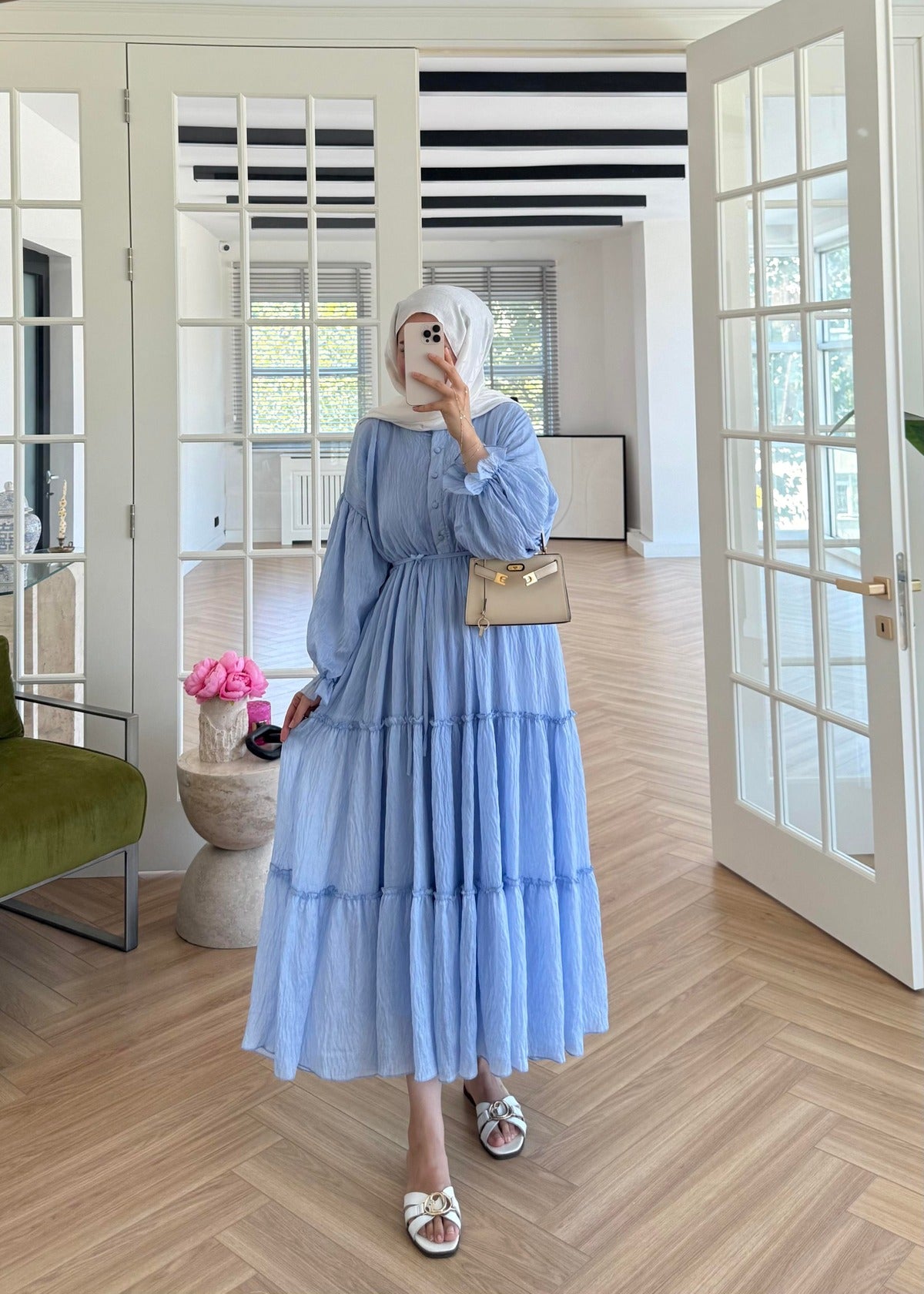 Lightweight Maxi Dress- Baby Blue