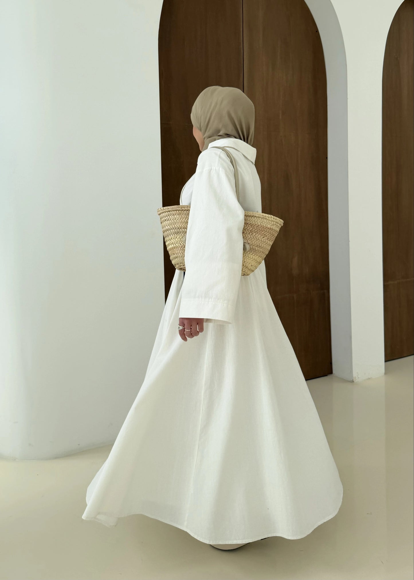 White Linen Two-Piece Suit