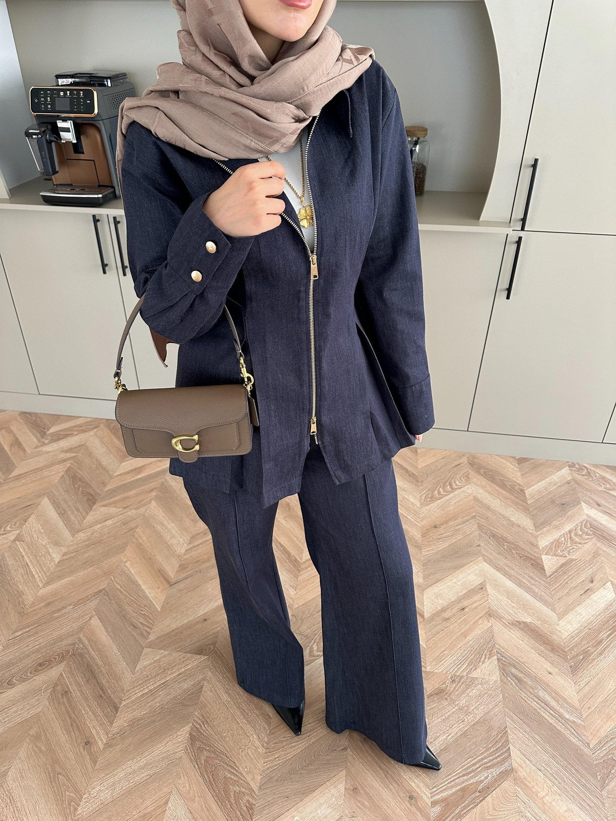 Stylish Denim Two-Piece Coordinated Set