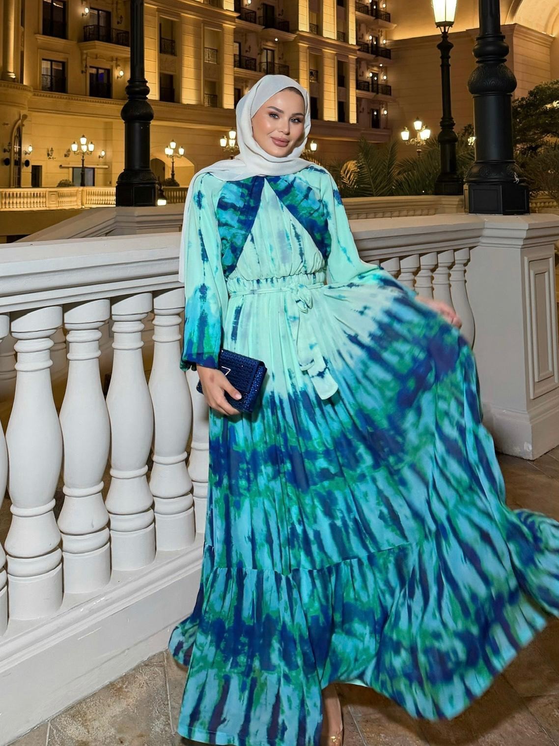 Lilas Flowy Dress – Turquoise