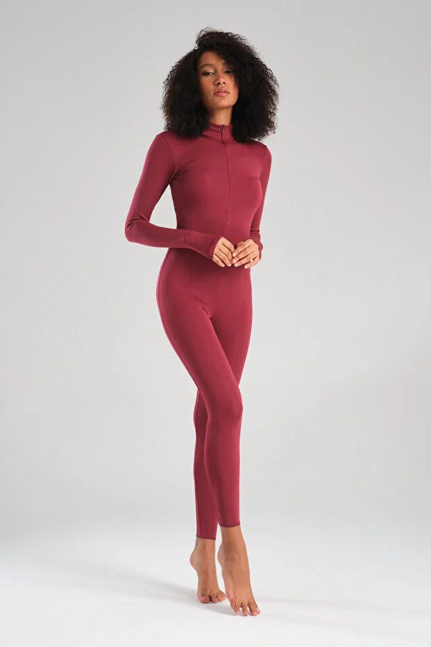 Full Coverage Swim Jumpsuit - Pink