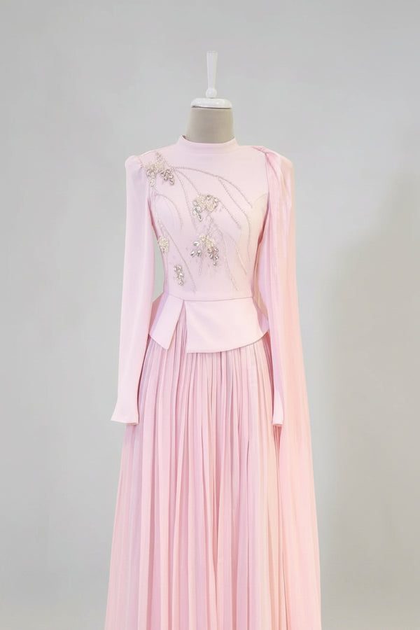 Beaded Embellished Maxi Evening Dress for Formal Events - Poudra