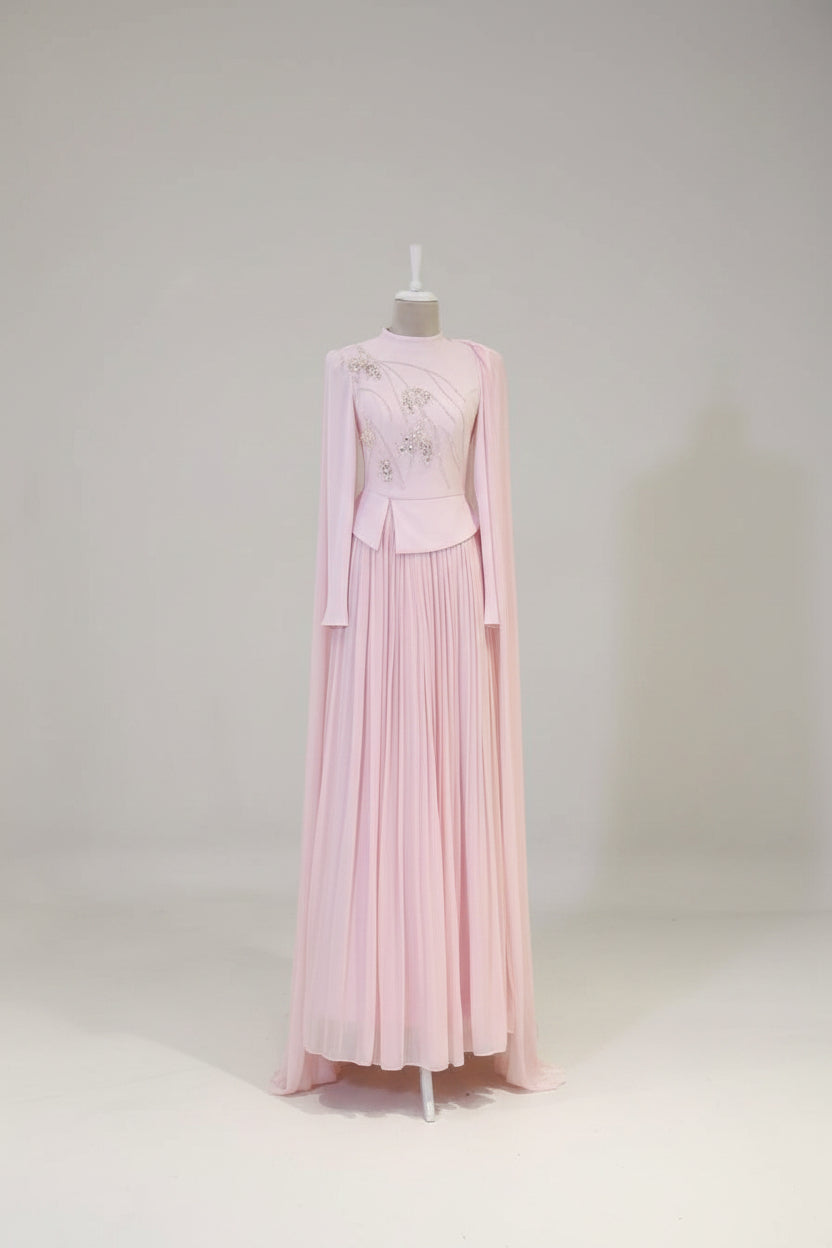 Beaded Embellished Maxi Evening Dress for Formal Events - Poudra