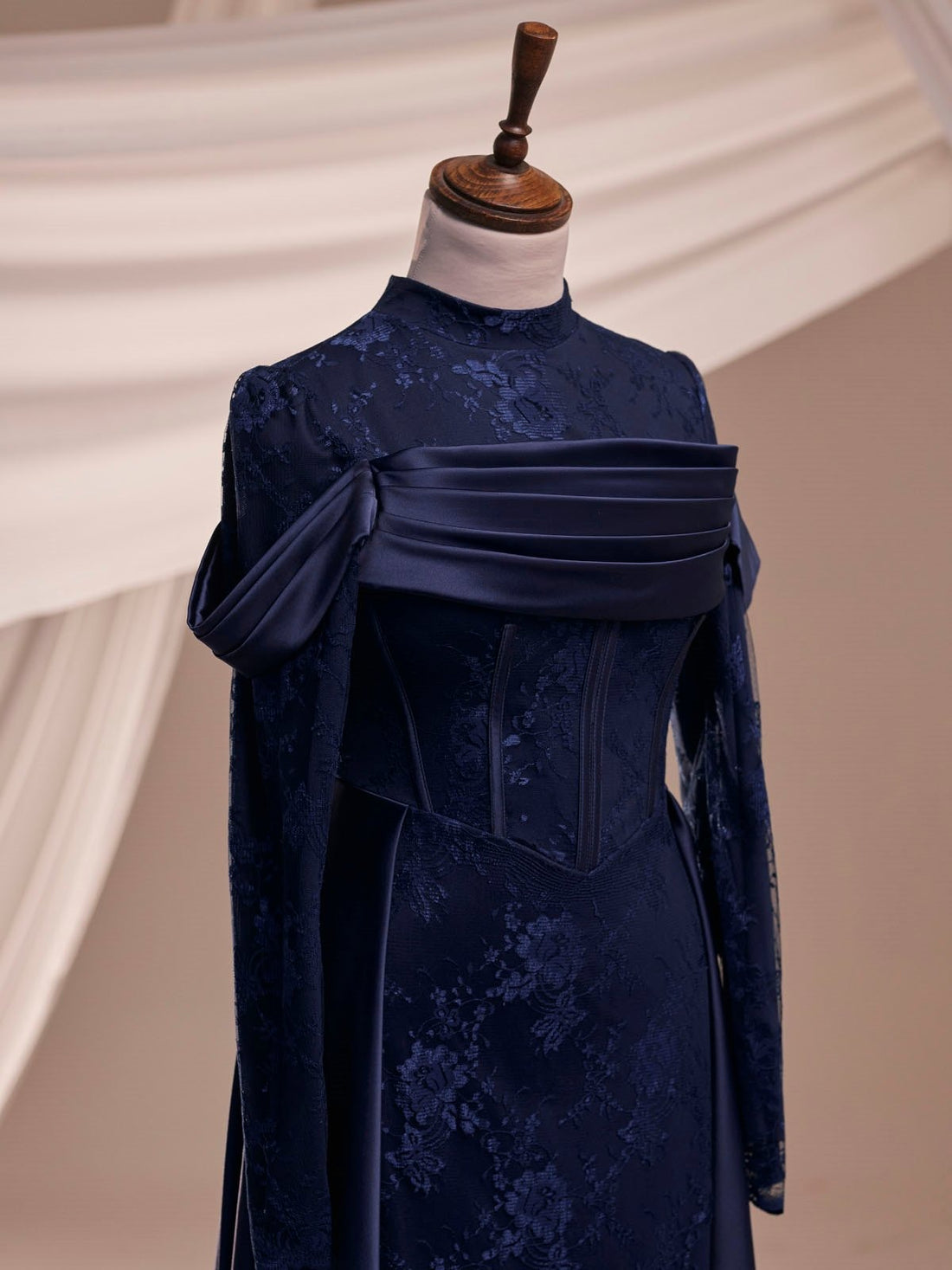 Dante Navy Blue Evening Gown