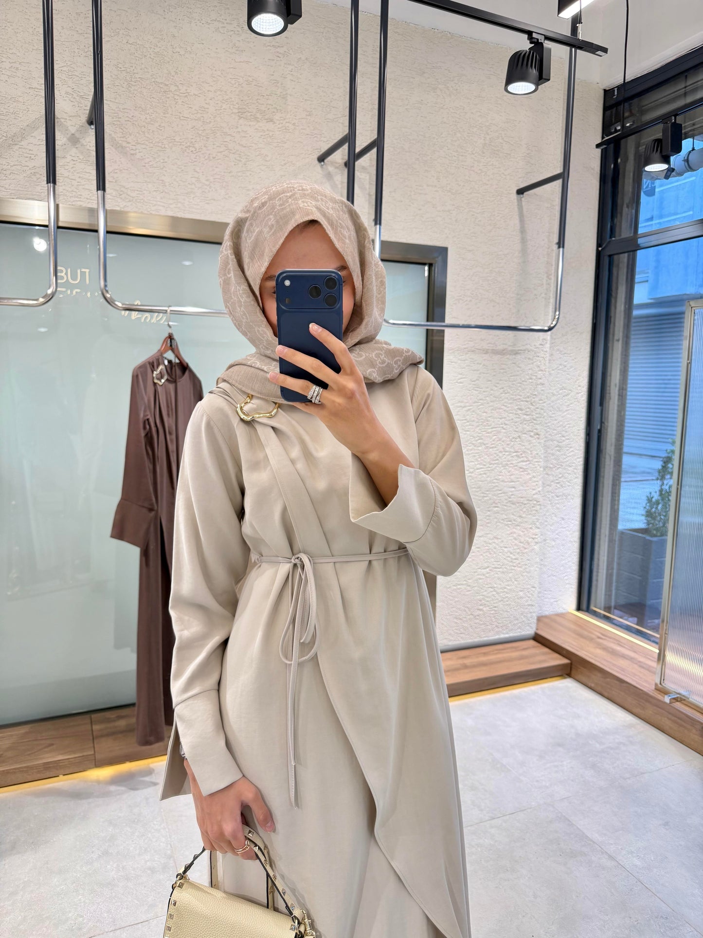 Buckle Detail Dress – Stone