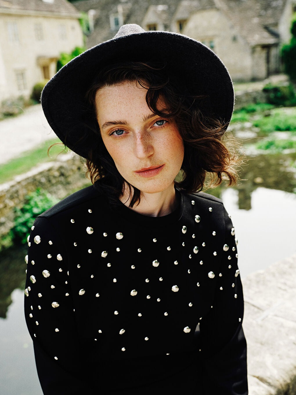Black Appliqué Sweatshirt Tunic