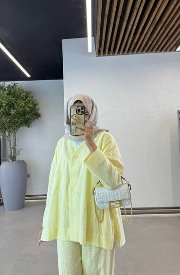 Linen Blazer & Pants Set – Yellow