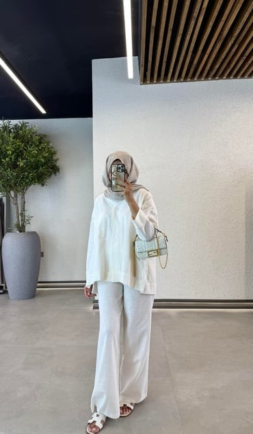 Linen Blazer & Pants Set – White