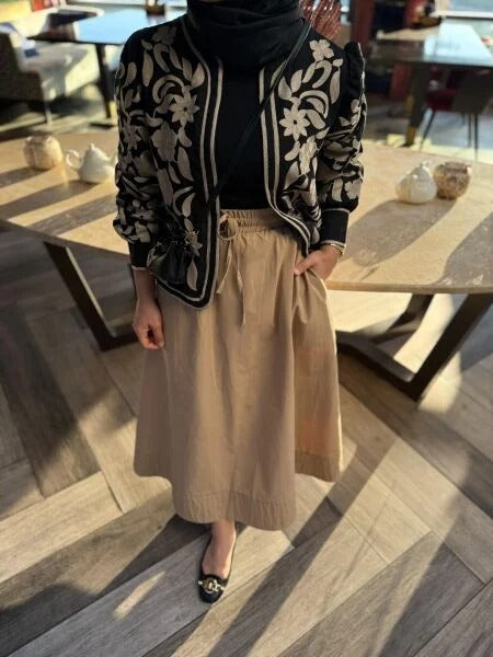 Cotton Blend Embroidered Blazer