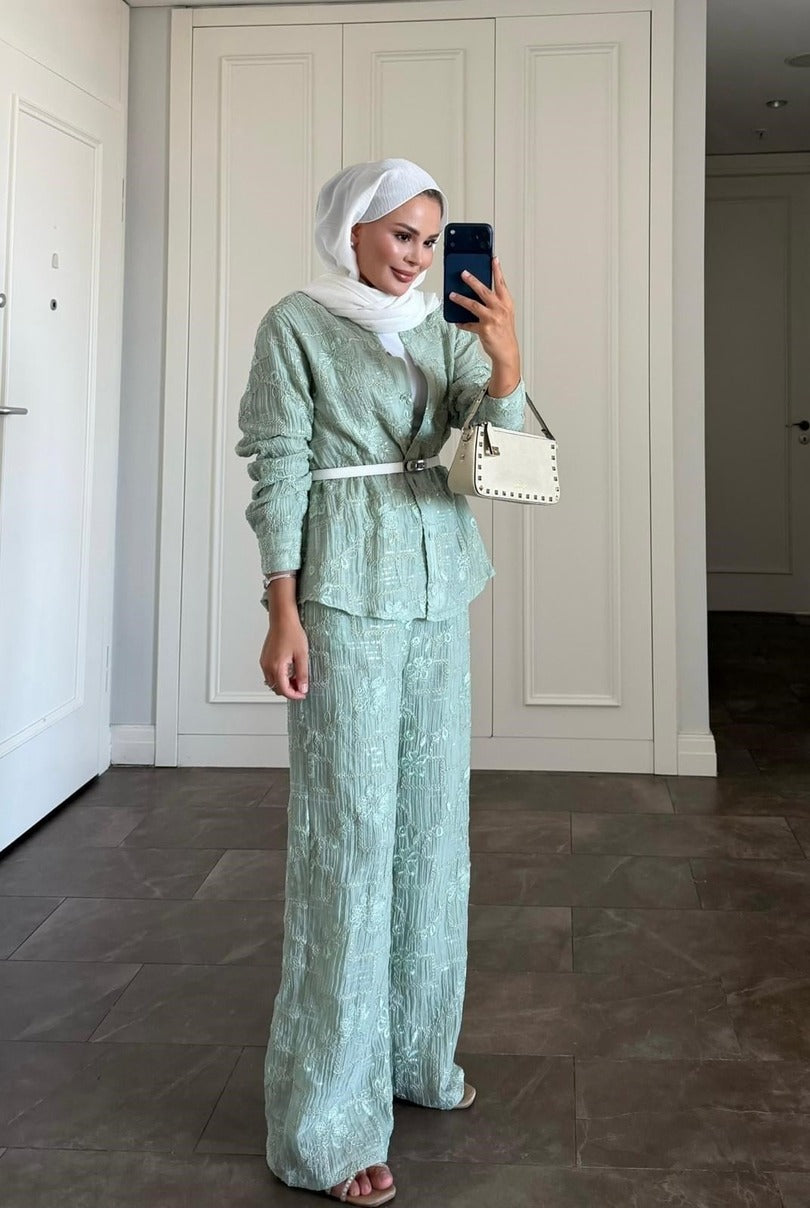 Lilly Modest Trousers Matching Set | Premium Tunic Co-Ord Suit