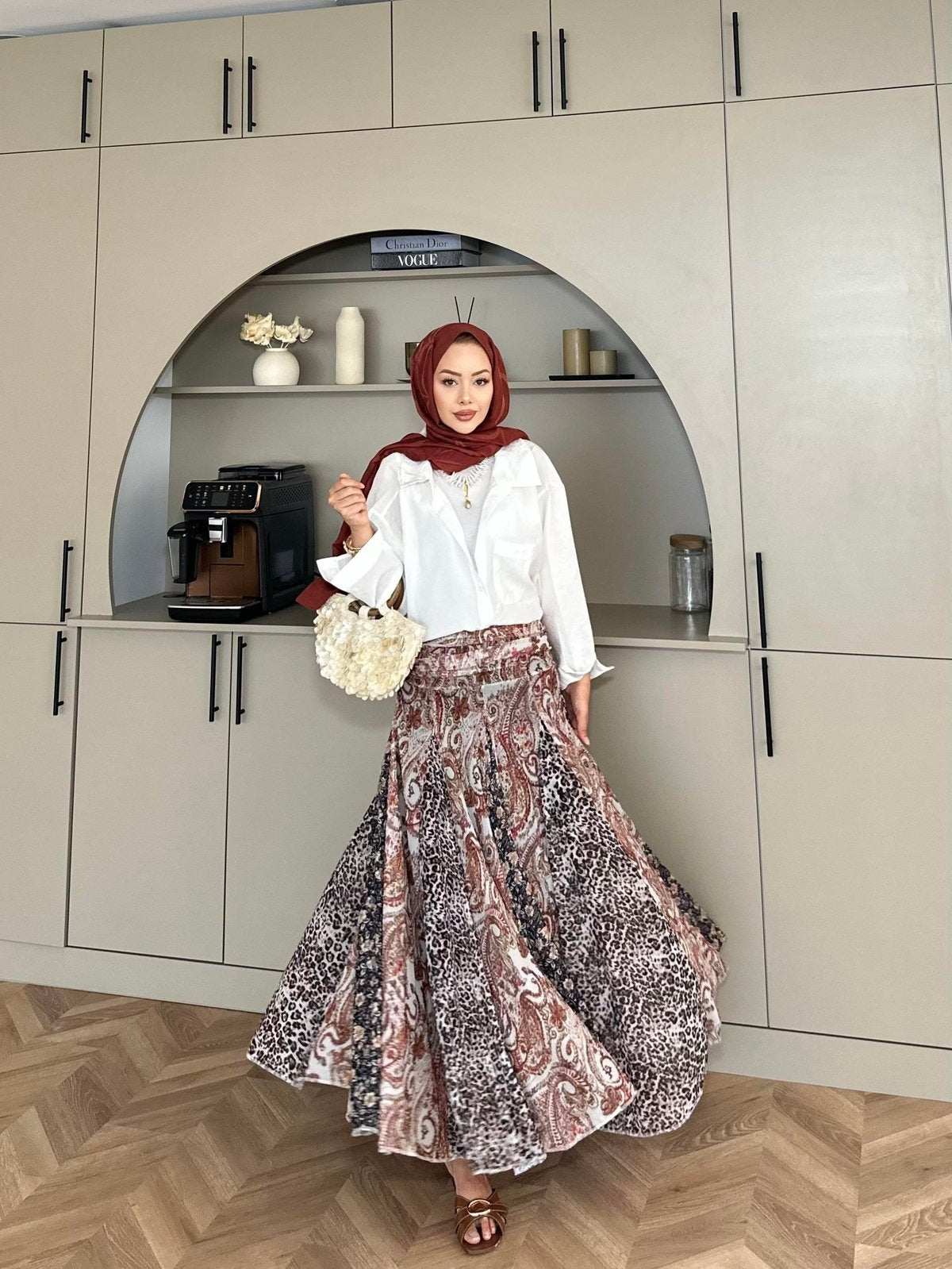 Boho Patterned Chiffon Skirt