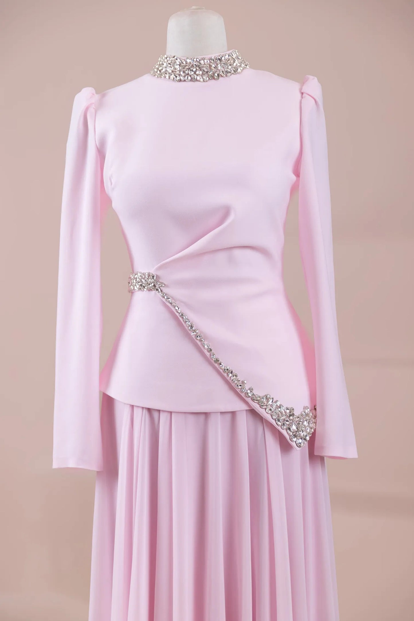 Regina Modest Evening Gown - Pink