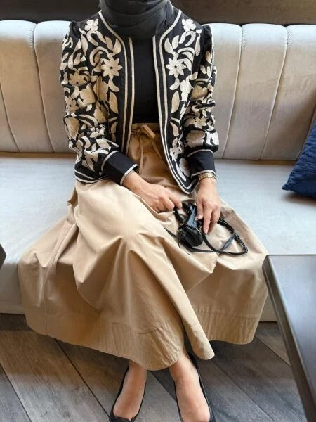 Cotton Blend Embroidered Blazer