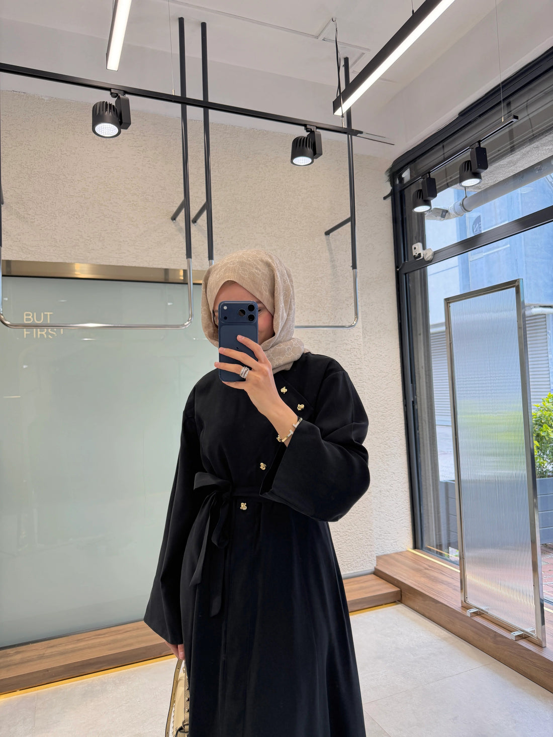 Black Tencel™ Button-Down Dress