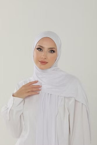Snow Whitw Premium Viscose Jersey Shawl | Luxurious Drape, Non-Slip Fabric