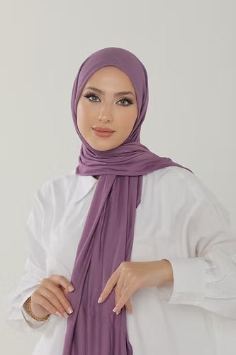 Lilac Premium Viscose Jersey Shawl | Luxurious Drape, Non-Slip Fabric