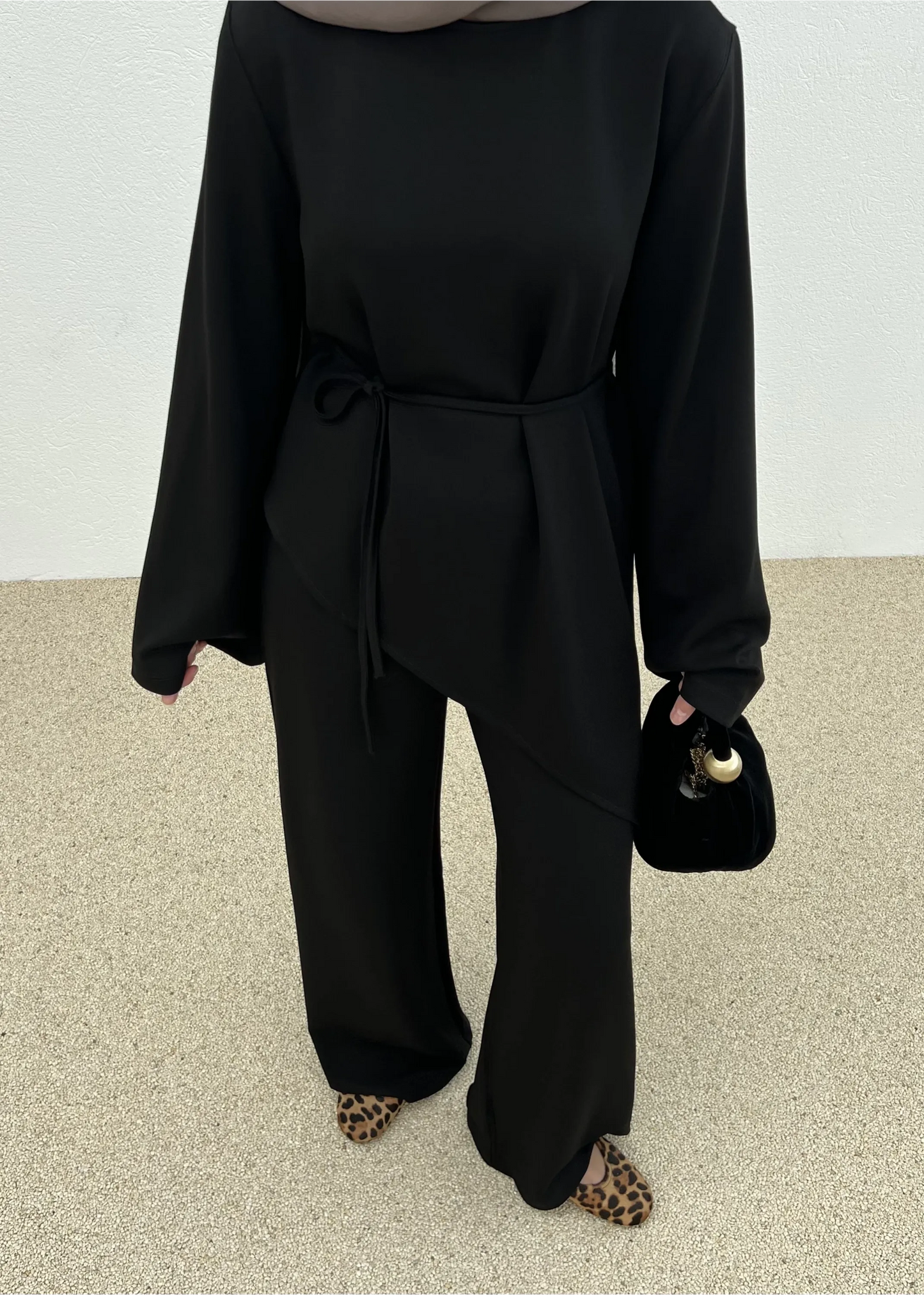 Two-Piece Modal Outfit with Asymmetrical Cut
