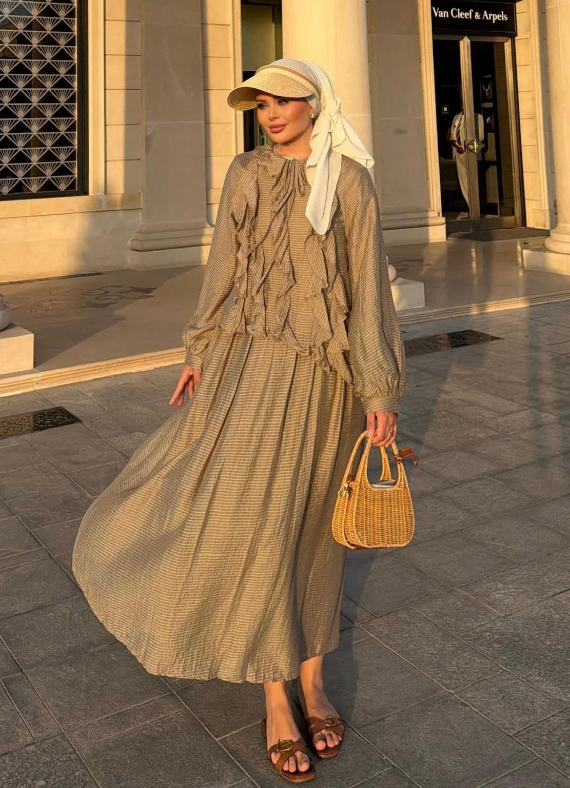 Nora Two-Piece Skirt Set – Khaki