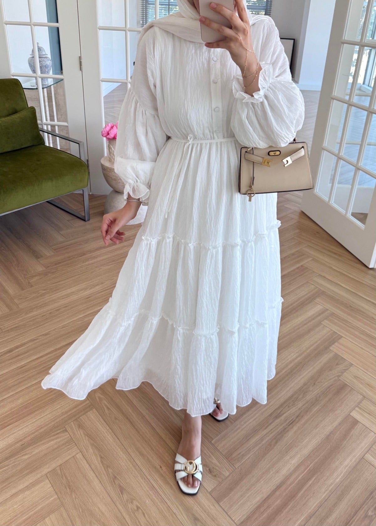 Lightweight Maxi Dress- White