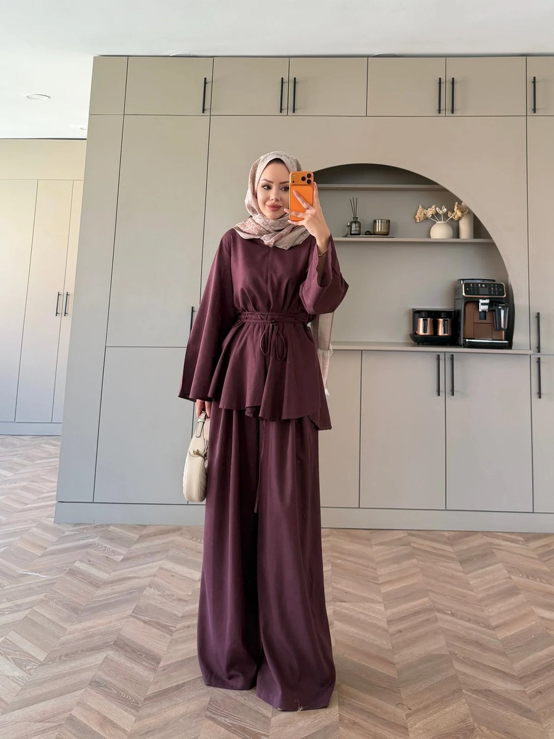 Judy Linen Trouser Set - Two-Piece Co-ord - Burgundy