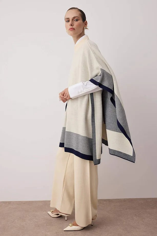 Navy Relaxed Pique Knit Two-Piece Set
