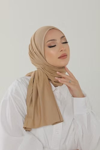 Beige Premium Viscose Jersey Shawl | Luxurious Drape, Non-Slip Fabric