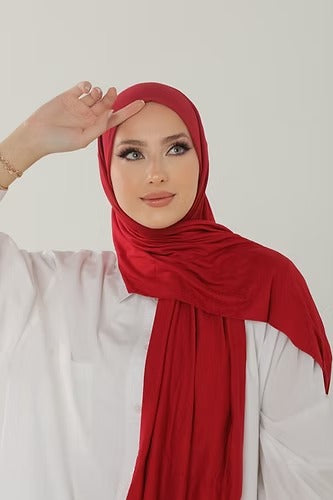 Red Premium Viscose Jersey Shawl | Luxurious Drape, Non-Slip Fabric