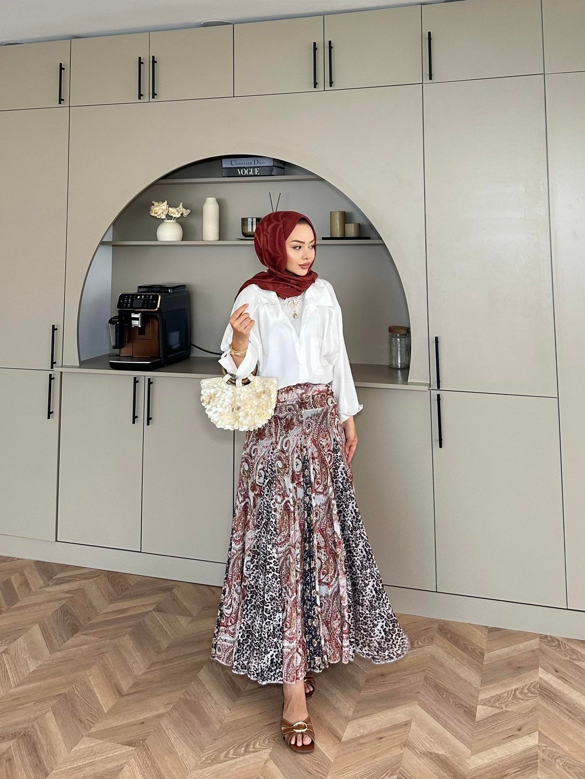 Boho Patterned Chiffon Skirt