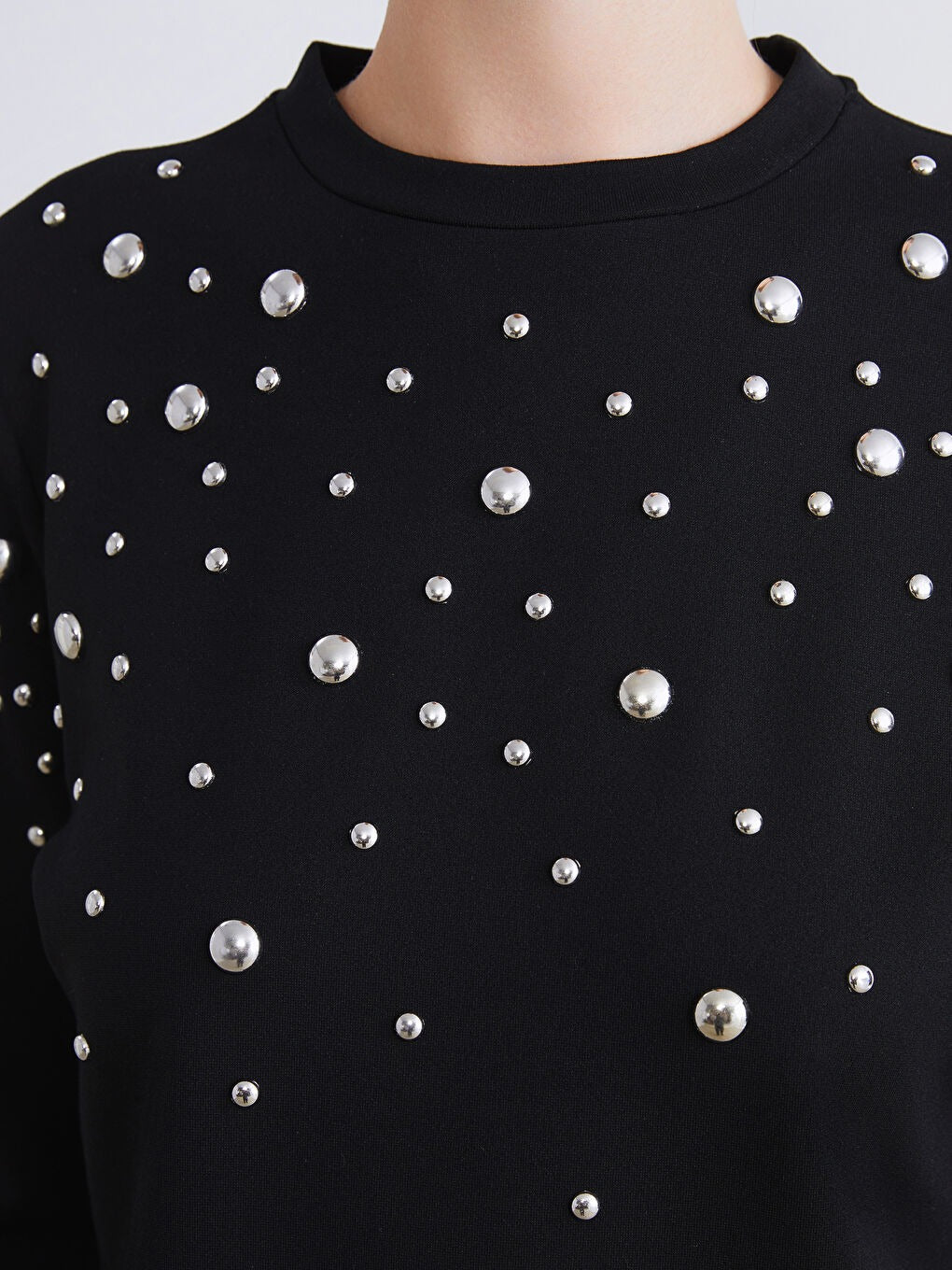 Black Appliqué Sweatshirt Tunic