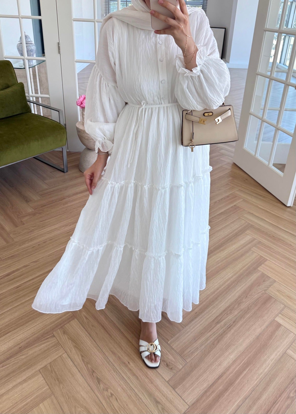 Lightweight Maxi Dress- White