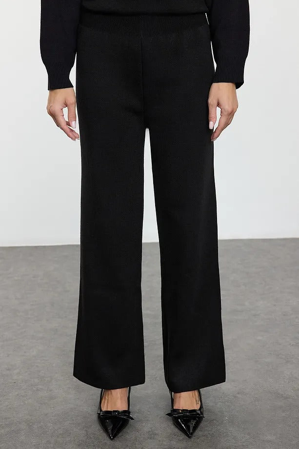 Black Sequin-Embellished Knit Two-Piece Set