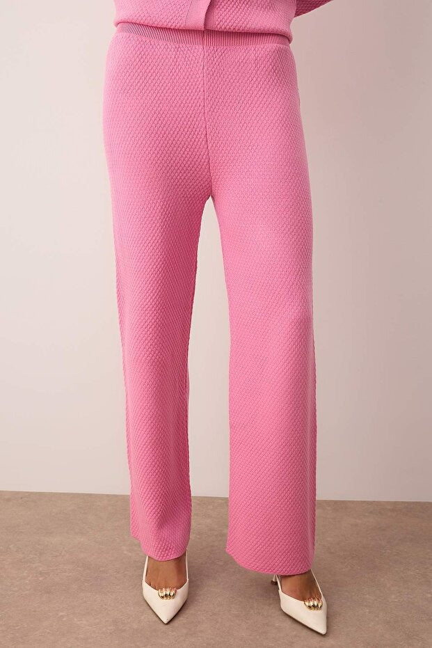 Blush Pearl-Button Knit Two-Piece Set
