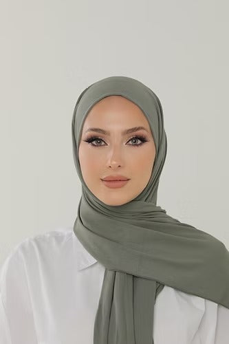 Sage Green Premium Viscose Jersey Shawl | Luxurious Drape, Non-Slip Fabric