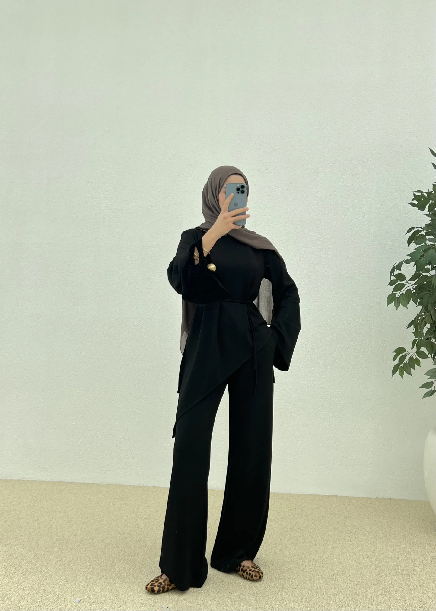 Two-Piece Modal Outfit with Asymmetrical Cut