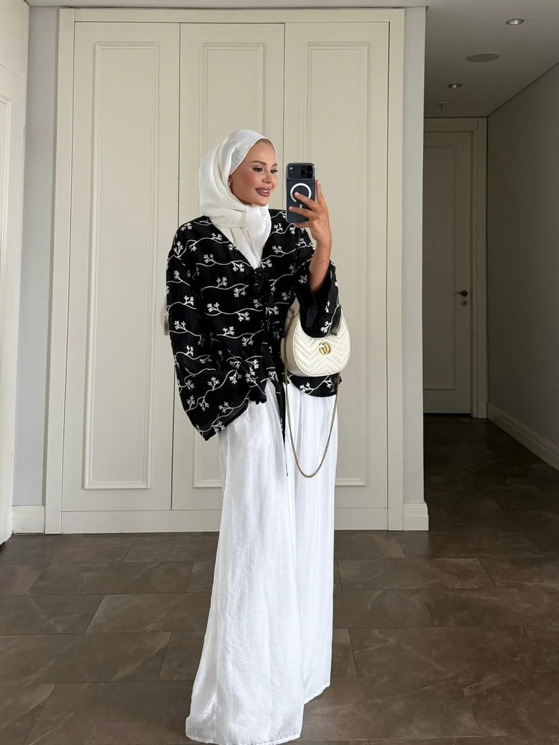 Elena Black Modest Pantolon Takımı - Ön Sipariş İki Parça Tunik Kıyafet