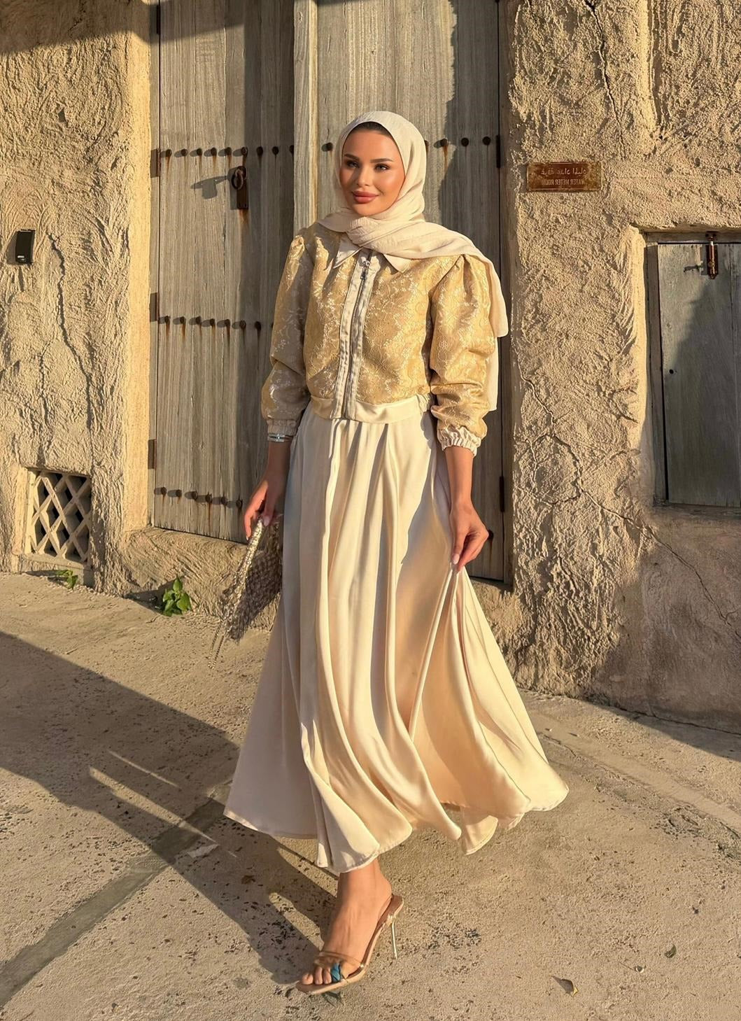 Rosie Skirt Set- Beige