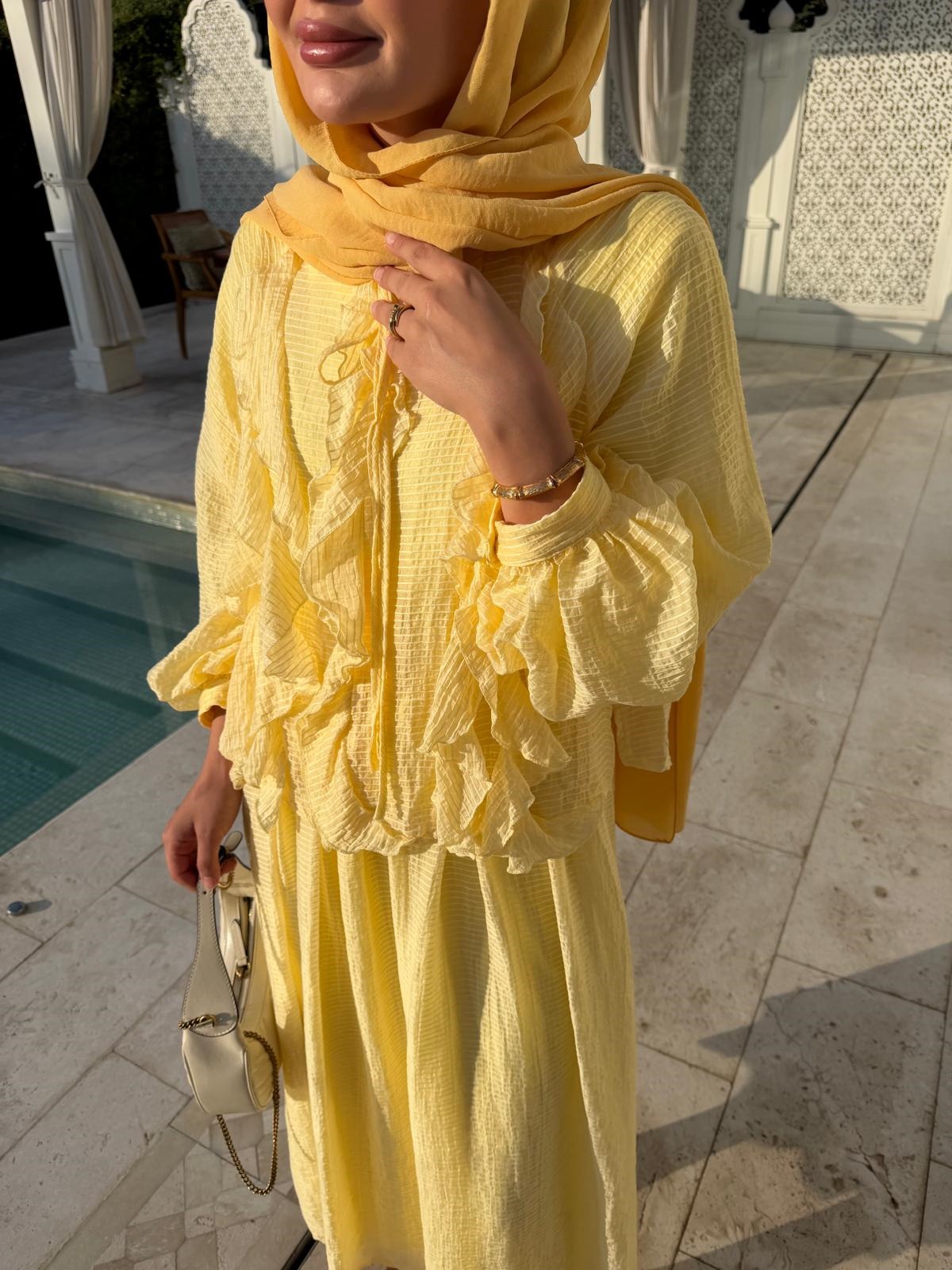 Nora Two-Piece Skirt Set – Yellow