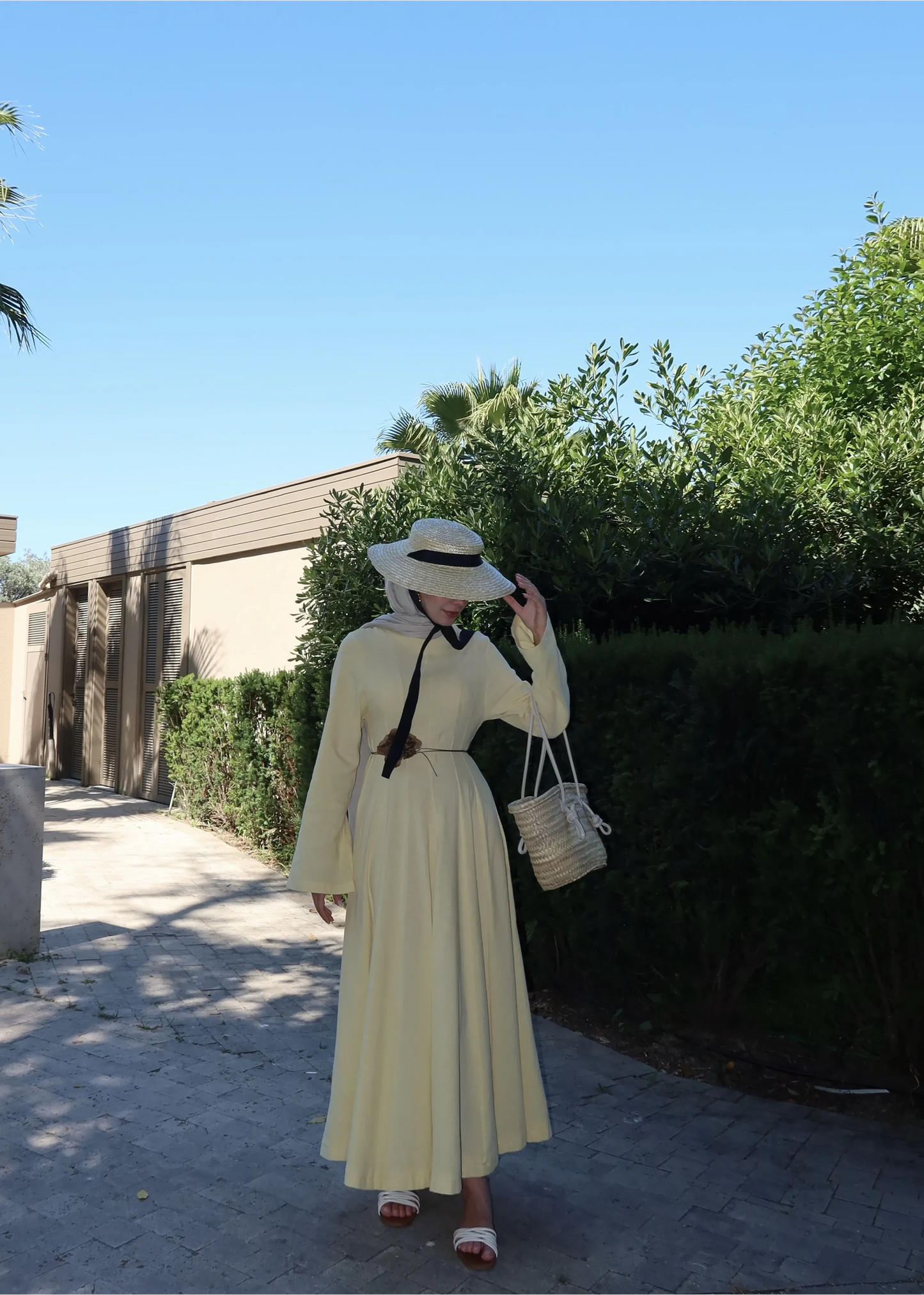 100% Linen Fitted Maxi Dress – Butter Yellow